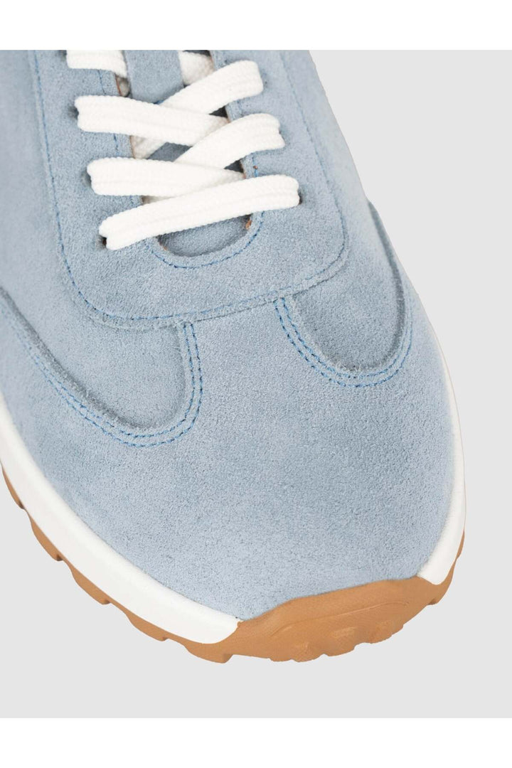 Cabani Shoes Baskets femme en cuir suédé bleu glacier - Multicolore