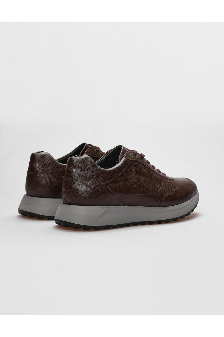 Cabani Shoes Chaussures de sport pour hommes en cuir véritable marron à lacets - Marron