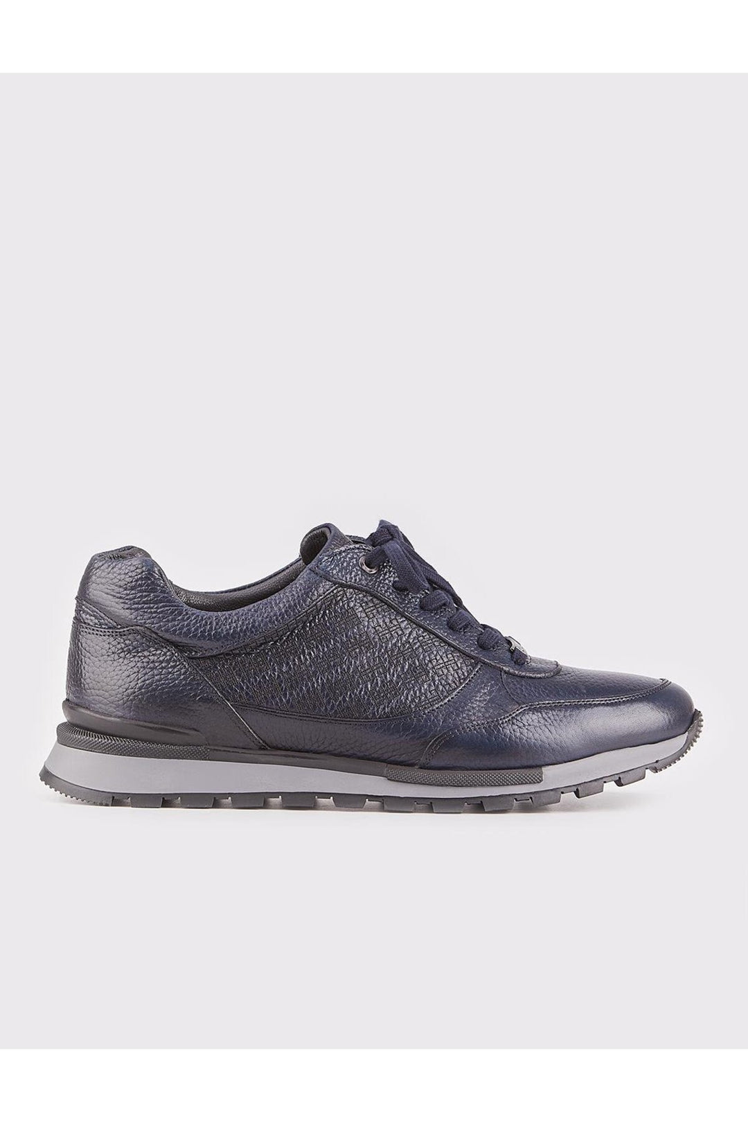Cabani Shoes Chaussures de sport pour hommes en cuir véritable bleu marine à lacets avec semelle thermo. - Bleu marine