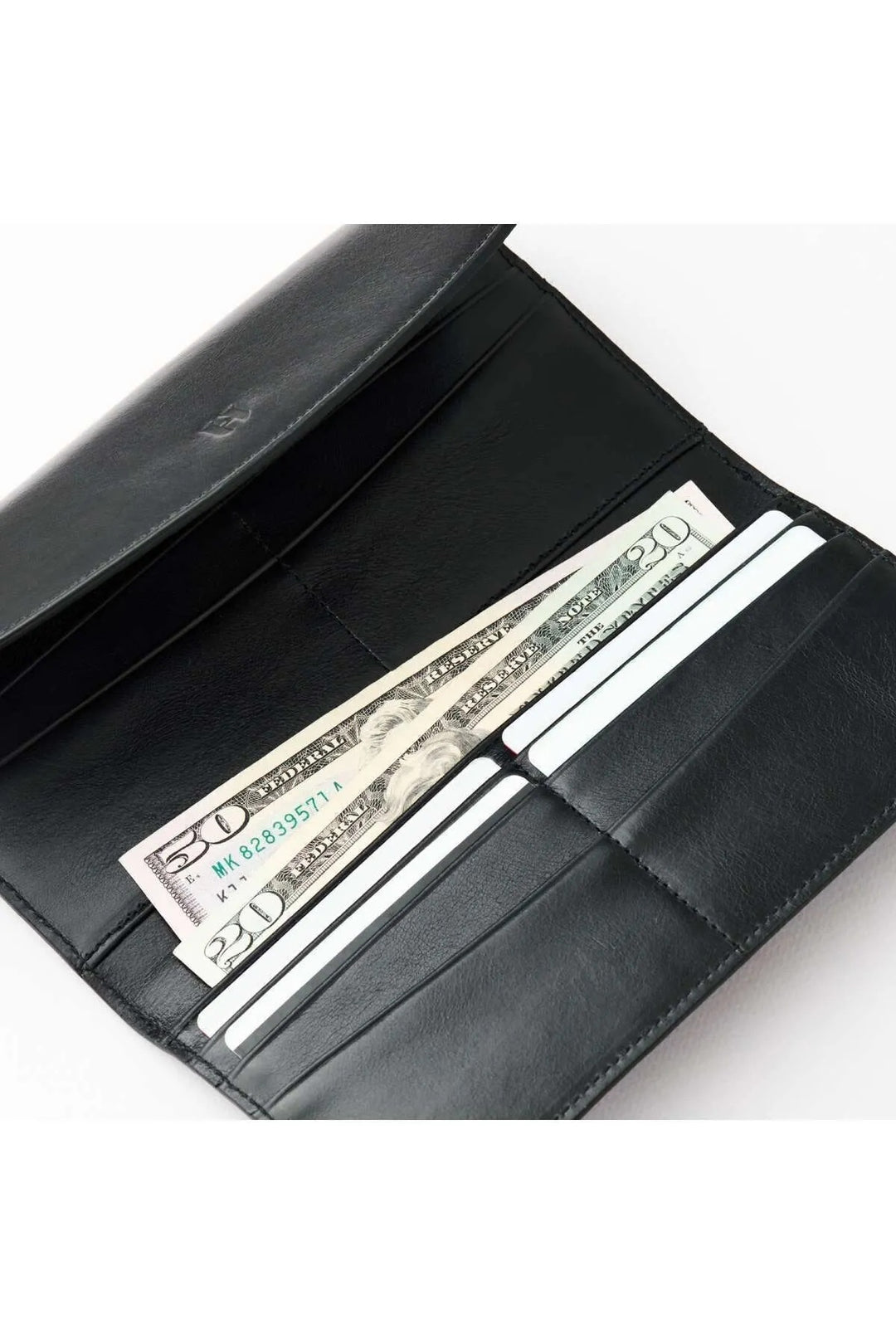 helmbrook Porte-cartes multi-baie noir zippé RFID en cuir pour femme Ashley