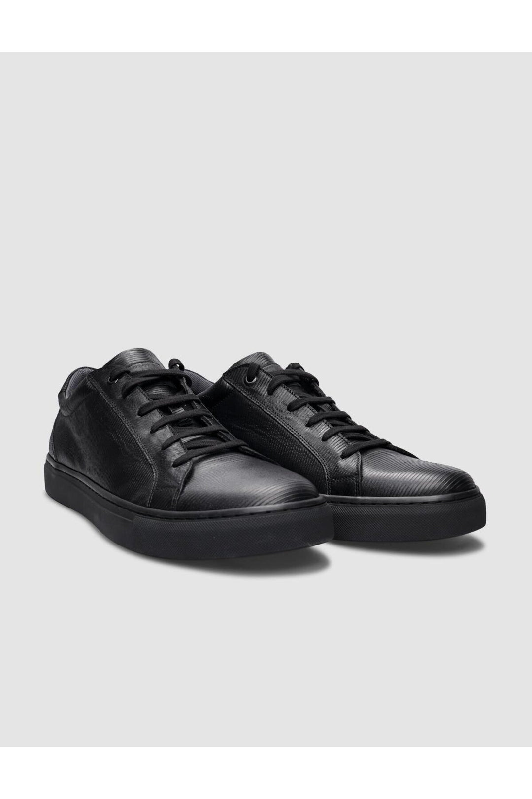 Cabani Shoes % 100 Cuir véritable Baskets pour hommes noires à lacets - Noir