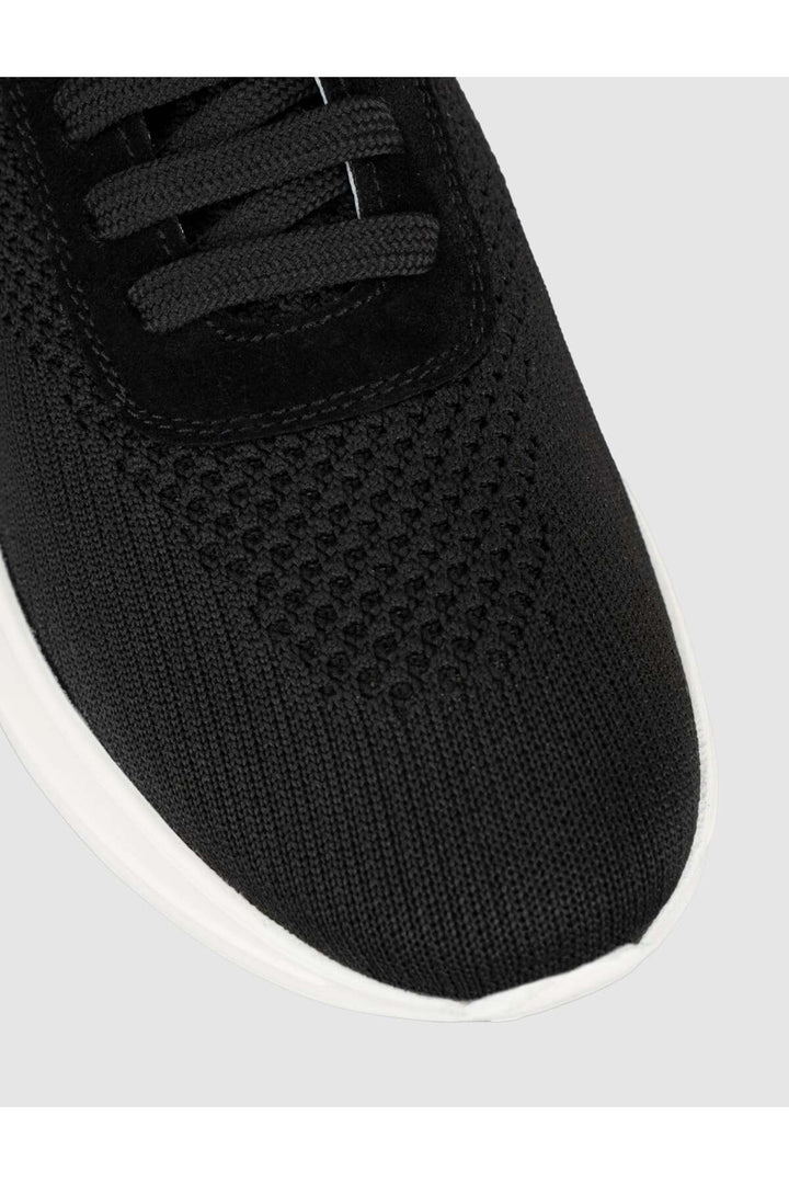 Cabani Shoes Baskets femme en cuir véritable tricot noir - Multicolore