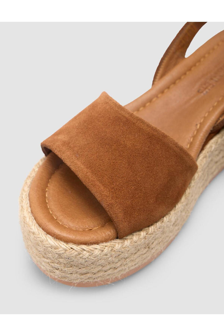 Cabani Shoes Sandales en suède pour femmes en cuir véritable 100% couleur tabac - Tabac