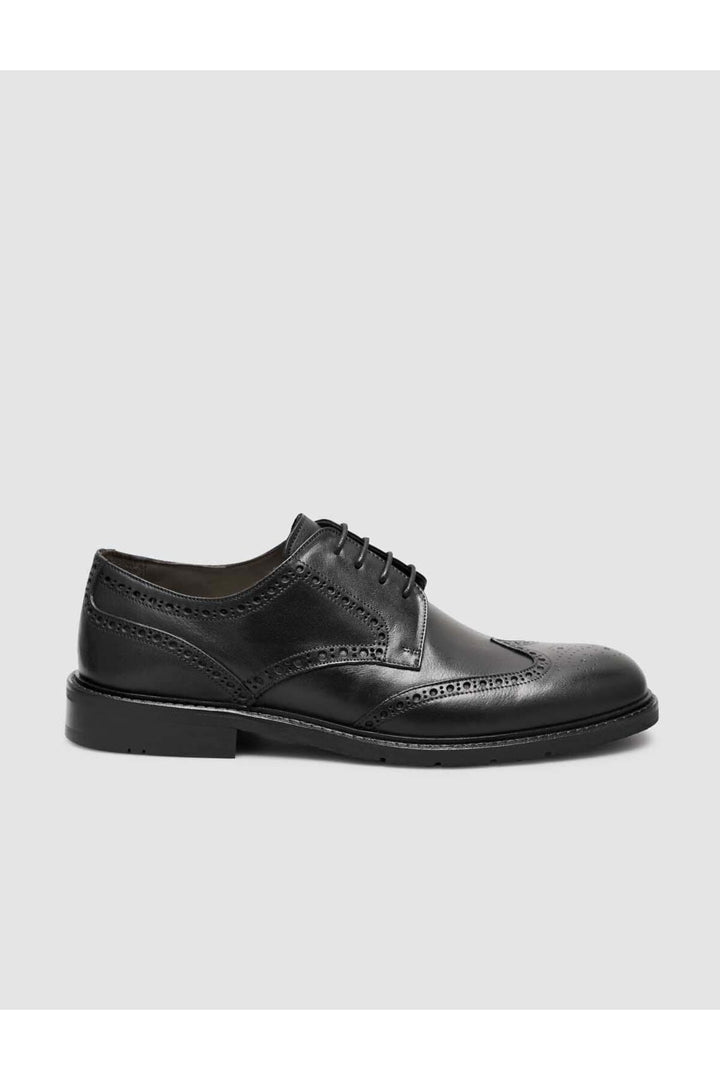 Cabani Shoes %100 Cuir véritable chaussure classique pour homme en cuir noir avec motifs - Noir