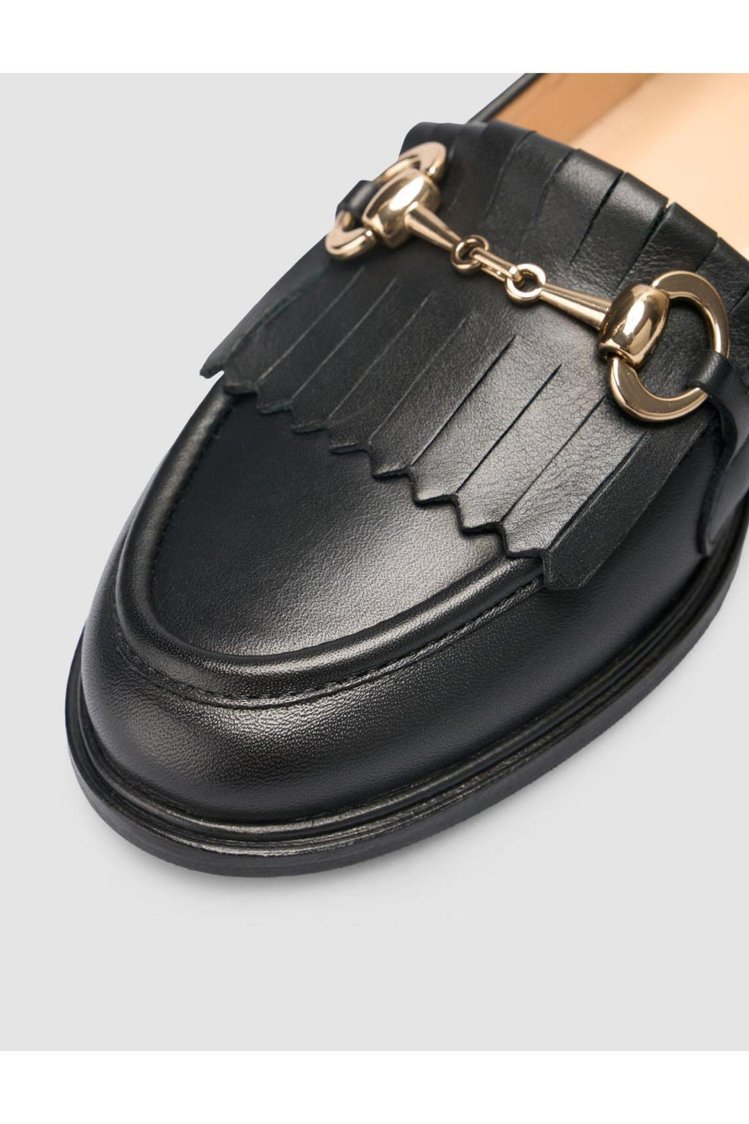 Cabani Shoes %100 Cuir véritable Mocassins à franges pour femmes en Noir - Noir
