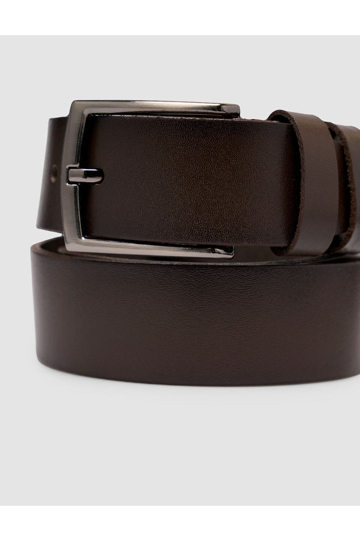 Cabani Shoes Ceinture classique pour homme en cuir véritable de vachette marron - Multicolore