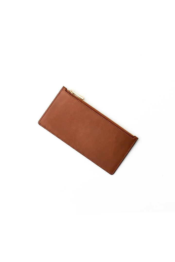 helmbrook Porte-cartes à compartiments multiples Ashley en cuir pour femme avec fermeture à glissière protégée par RFID, marron, kaki