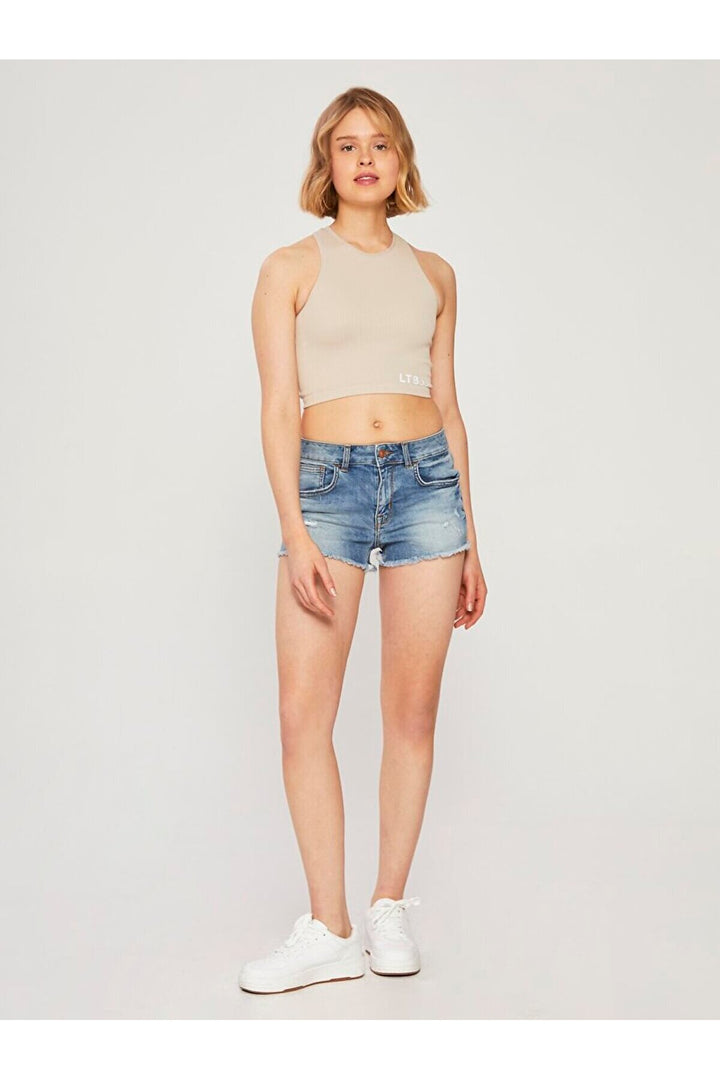 LTB Short en jean taille moyenne Pamela - Bleu_53686