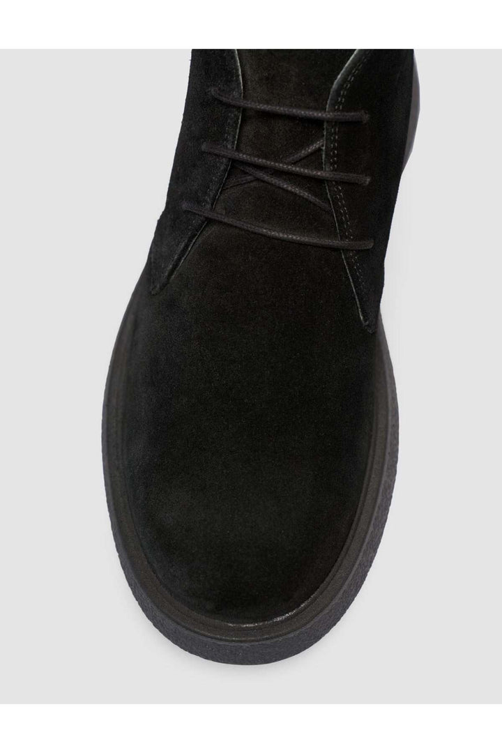 Cabani Shoes Bottines quotidiennes en cuir véritable suédé noir à lacets - Multicolore