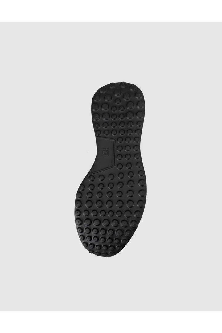 Cabani Shoes Sneakers pour hommes en cuir véritable tricot noir - Multicolore