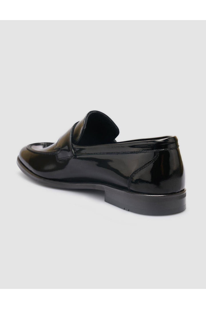Cabani Shoes %100 Cuir Véritable Noir Verni Chaussures Classiques Pour Hommes - Multicolore