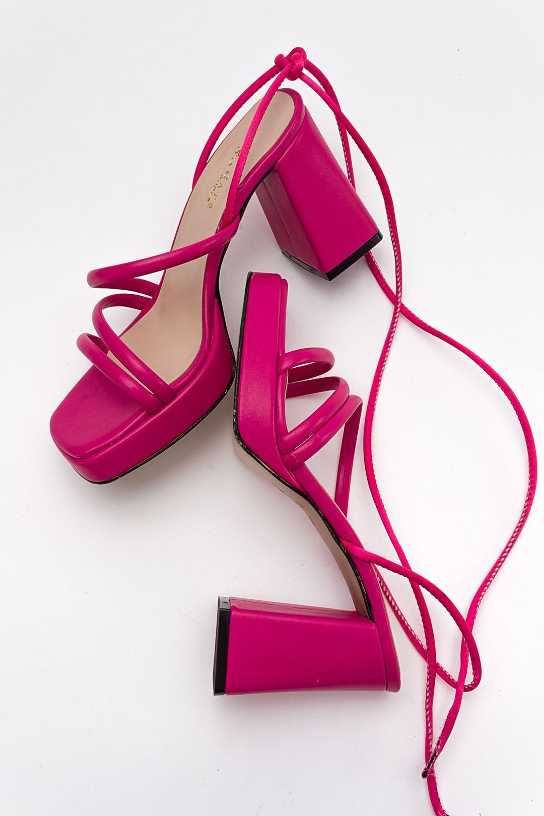 Wavelys Sandales à talons plateforme à lanières et à cordon pour femmes Carisa Platform Gate Shoes - Fuchsia