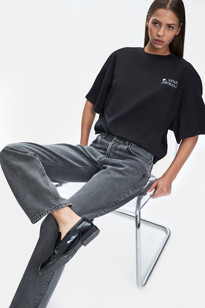 LTB Pantalon en jean coupe droite à taille haute Vanetta - Gris