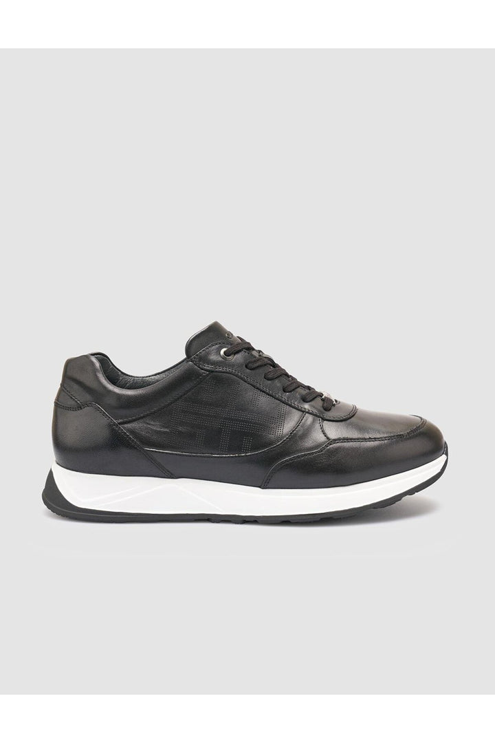 Cabani Shoes %100 Cuir véritable Chaussures de sport pour hommes noires - Noir