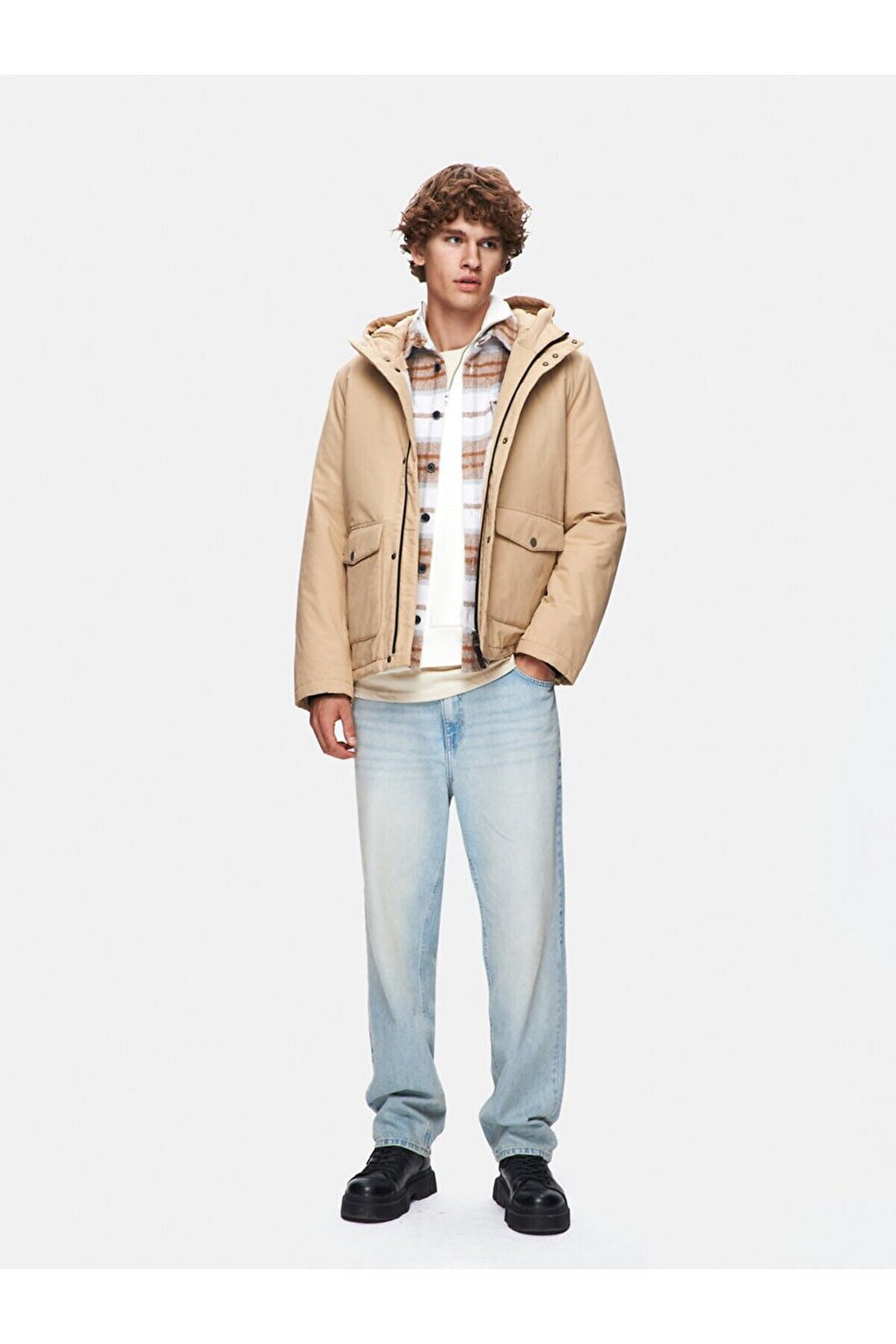 LTB Manteau à capuche gonflable beige