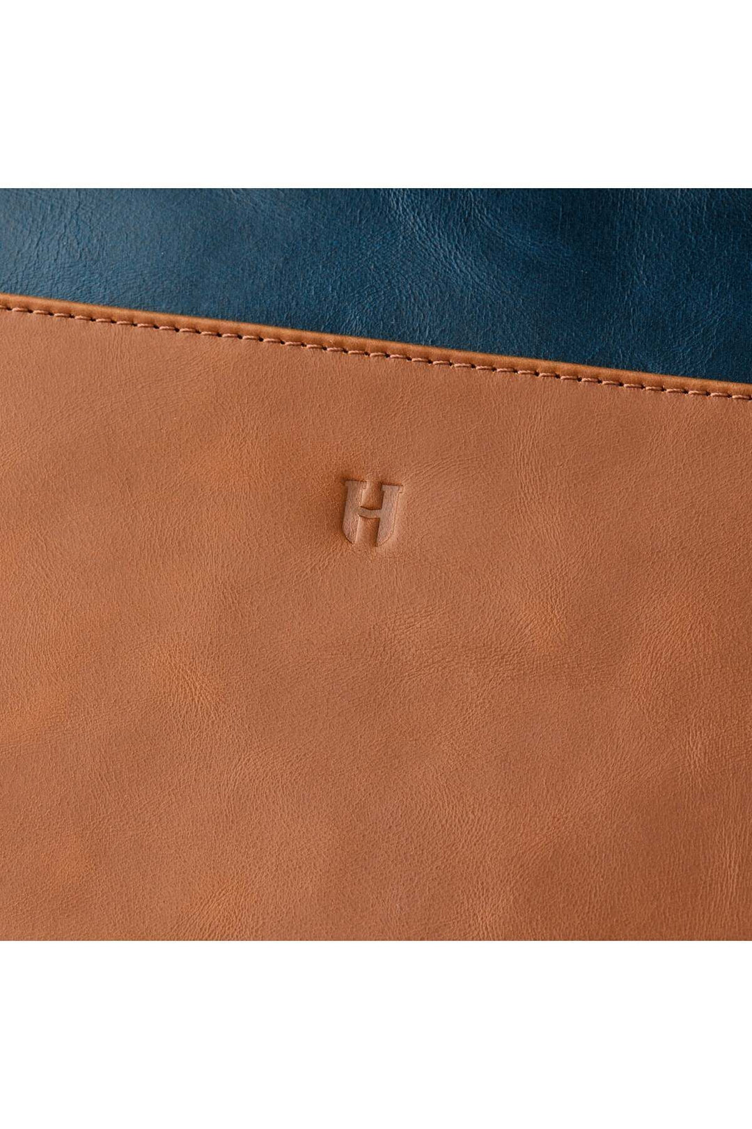 helmbrook Sac porte-documents Rfid à fermeture éclair en cuir fauve bleu marine avec poche pour femme de Beverly
