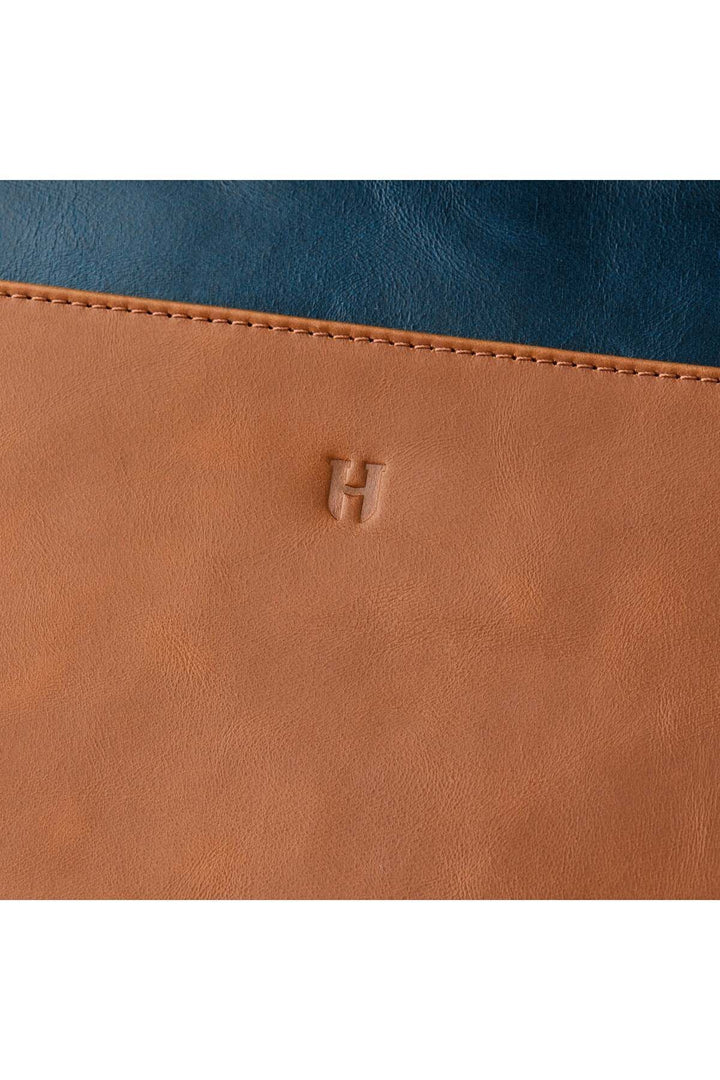 helmbrook Sac porte-documents Rfid à fermeture éclair en cuir fauve bleu marine avec poche pour femme de Beverly