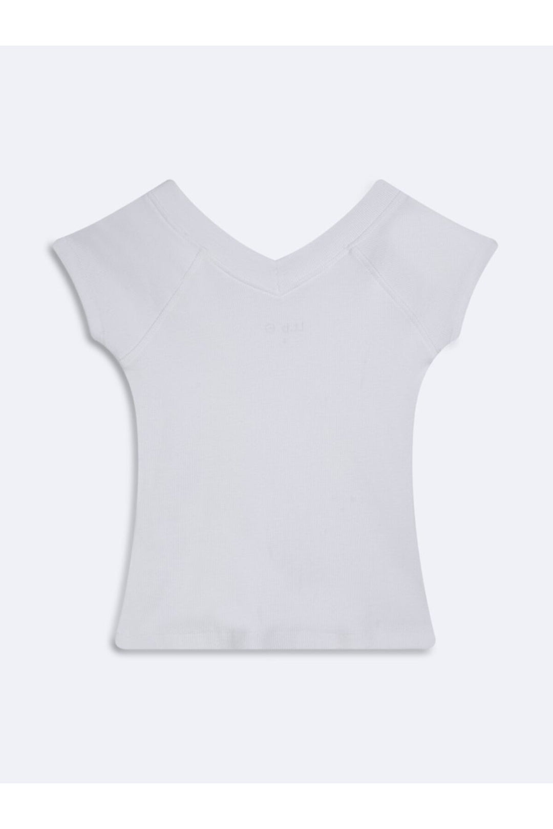 LTB White V -Neck Ribbed T-Shirt - White