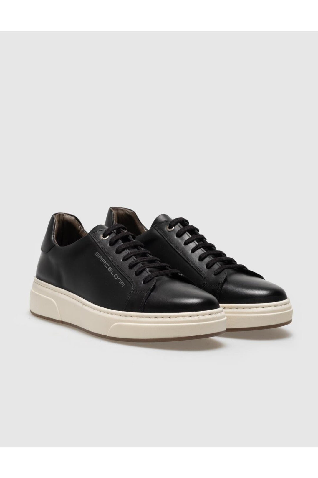 Cabani Shoes Chaussures de sport pour hommes en cuir véritable noires à lacets - Noir
