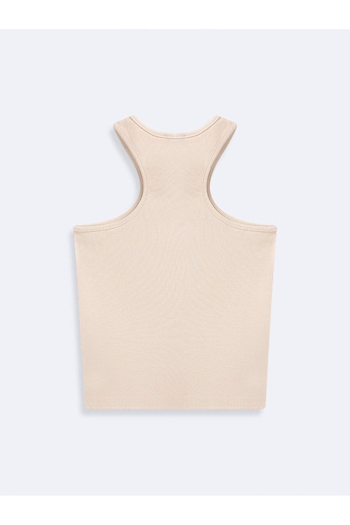 LTB Singlet crème basique côtelé sans manches