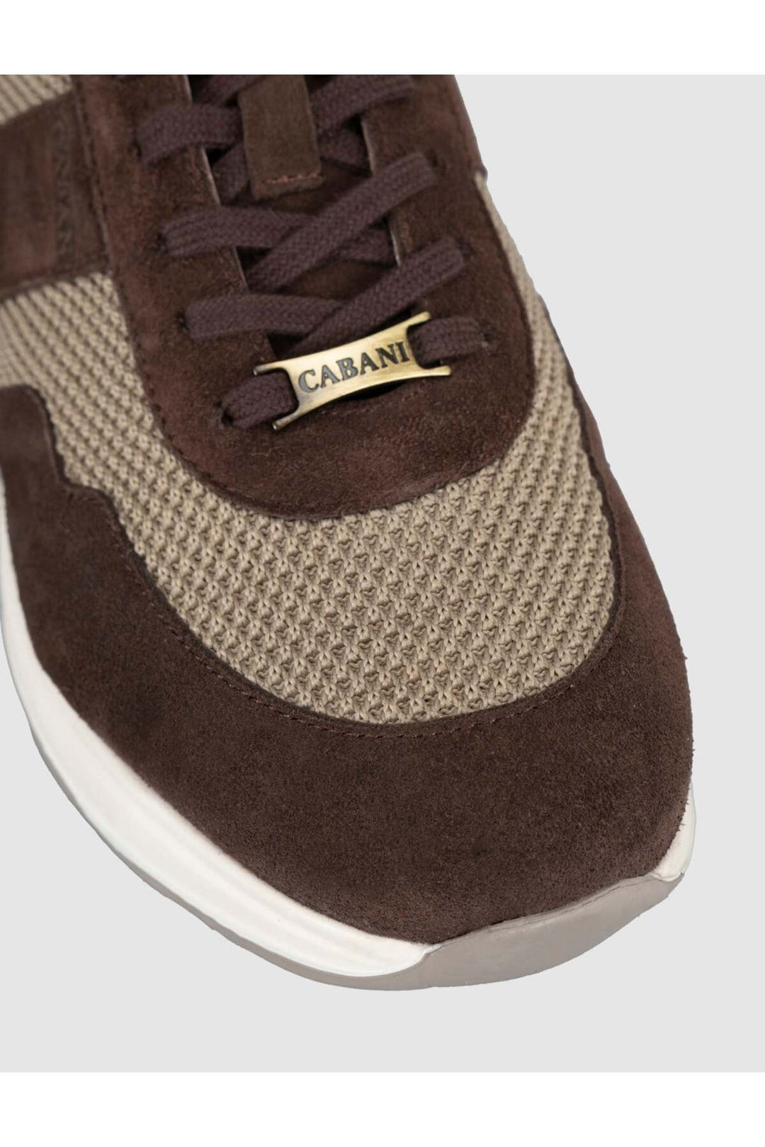 Cabani Shoes Baskets décontractées pour hommes en cuir véritable marron - Marron