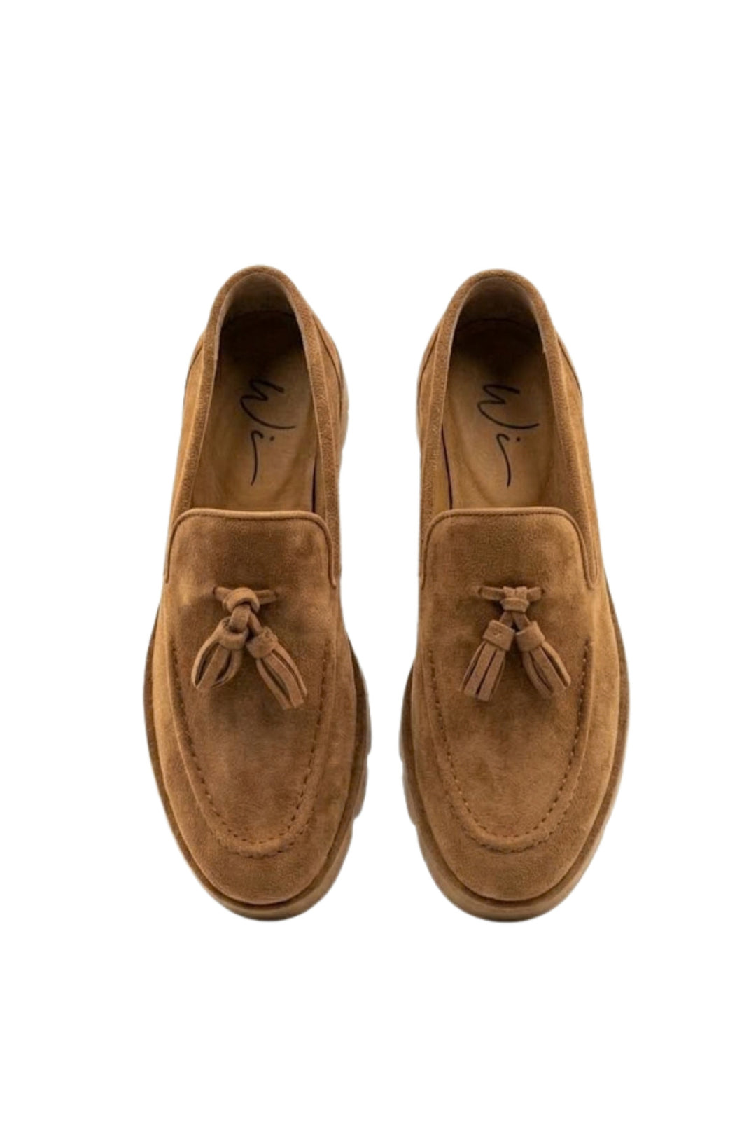 Wavelys ZAYN Chaussures Loafers Élégantes en Cuir Suédé Véritable pour Femmes - Tabac