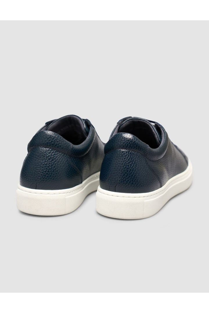 Cabani Shoes %100 Cuir véritable Baskets pour hommes à lacets Bleu marine - Bleu marine