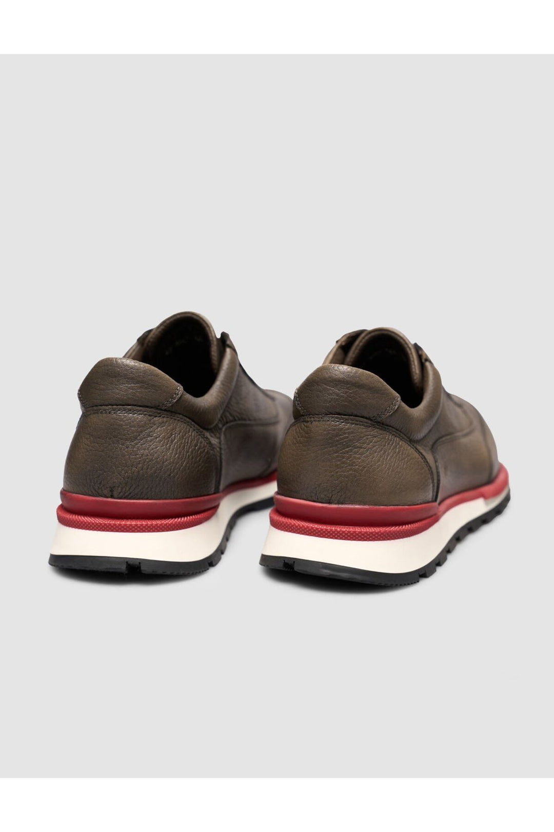 Cabani Shoes Chaussures de sport pour hommes en cuir véritable à semelle rouge. - Marron