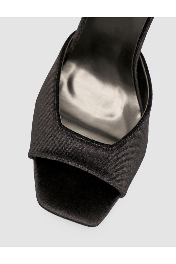 Cabani Shoes Chaussures à talons pour femmes en velours noir avec boucle à la cheville - Noir