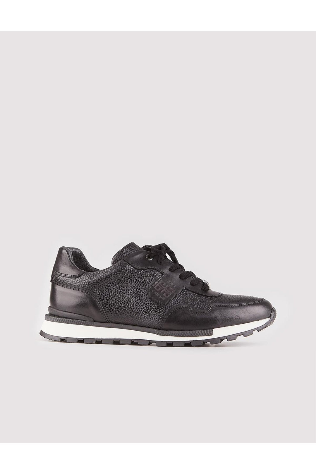 Cabani Shoes Chaussures de sport pour hommes en cuir véritable, noires, à lacets, avec semelle thermo. - Noir