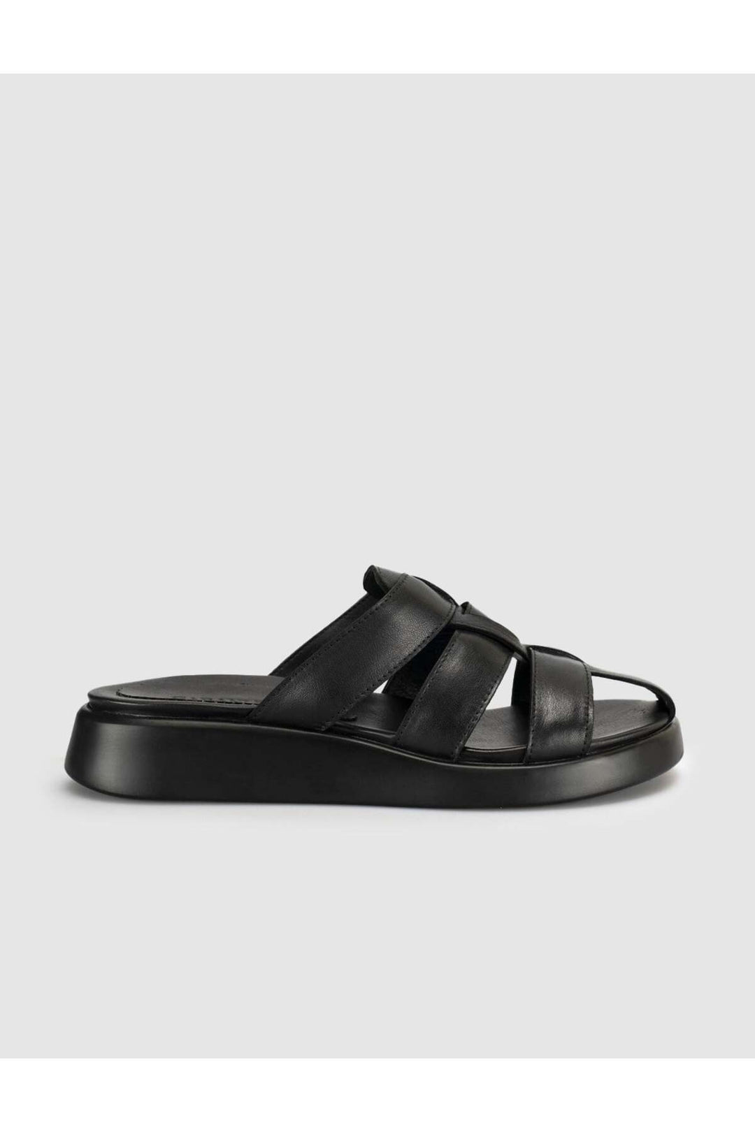 Cabani Shoes Sandale à plateforme en cuir véritable pour femme noire - Multicolore