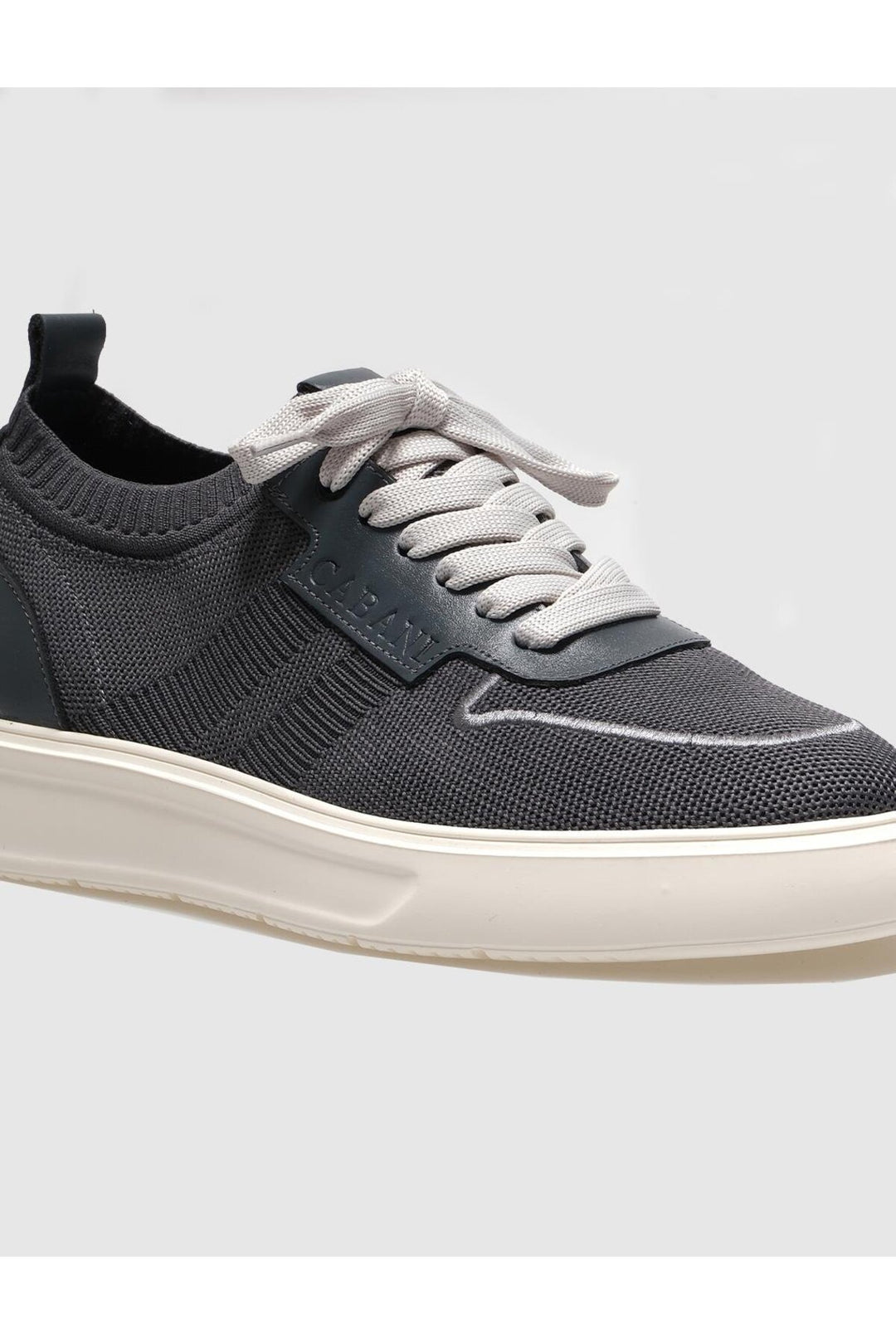 Cabani Shoes Chaussures de sport pour hommes en tricot gris avec lacets - Gris