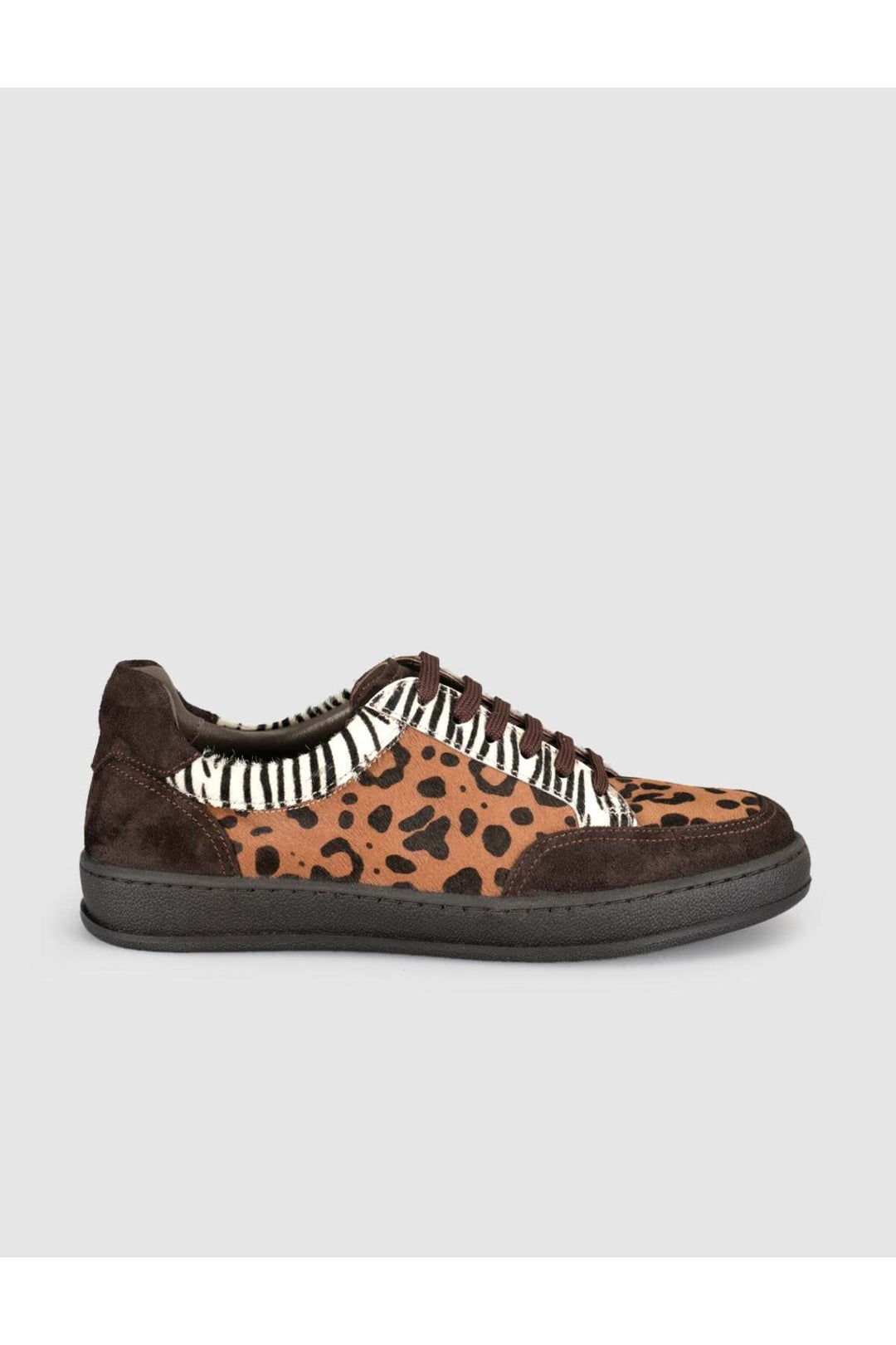 Cabani Shoes Baskets en cuir suédé à motif léopard pour femme - Multicolore