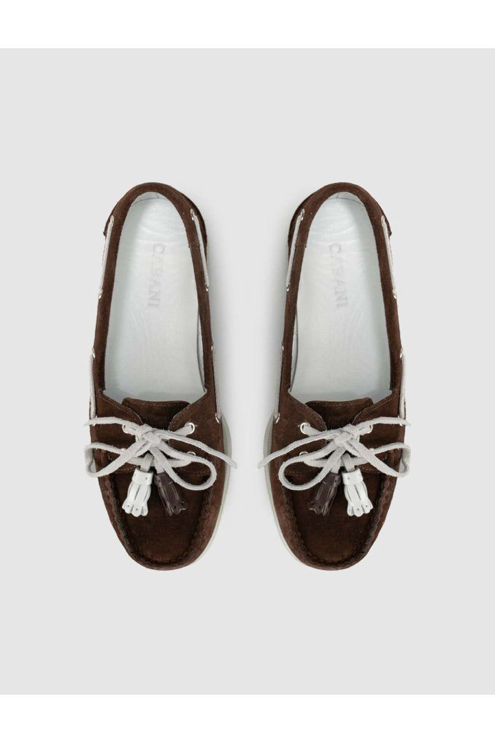 Cabani Shoes Mocassins en cuir véritable marron avec détails - Multicolore