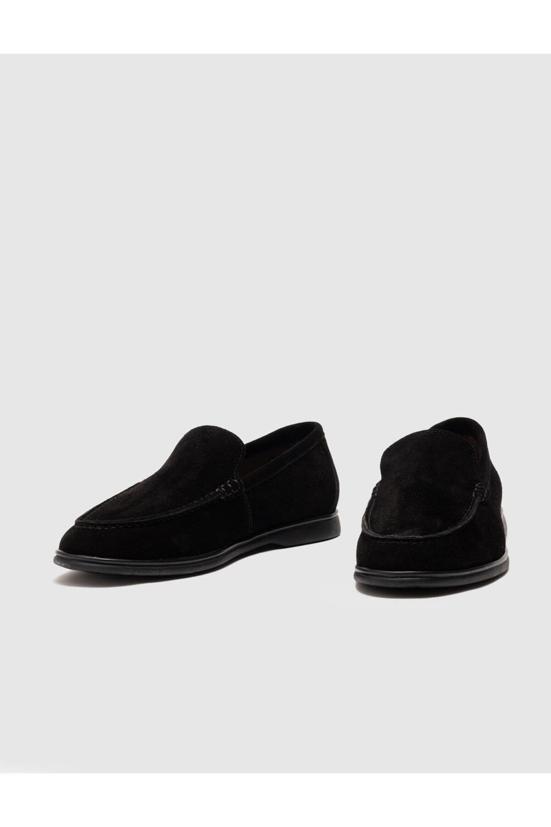 Cabani Shoes Chaussures de ville pour hommes en cuir véritable en suède noir - Noir