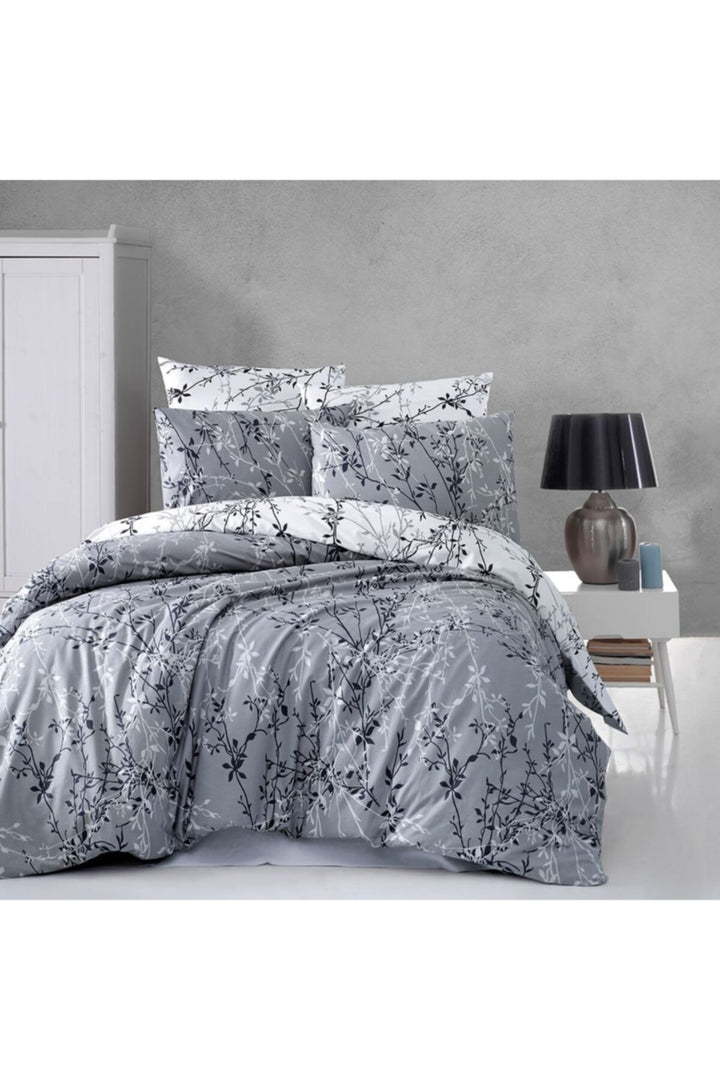 Maxhomen Ensemble de literie double Jardin Gris