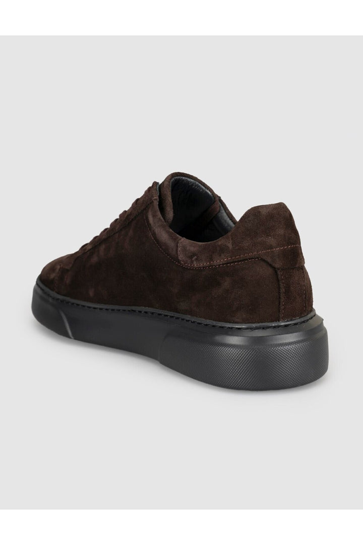 Cabani Shoes Baskets pour hommes en cuir suédé véritable marron - Marron