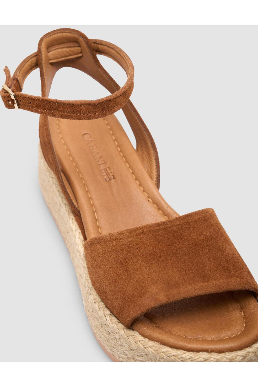 Cabani Shoes Sandales en suède pour femmes en cuir véritable 100% couleur tabac - Tabac