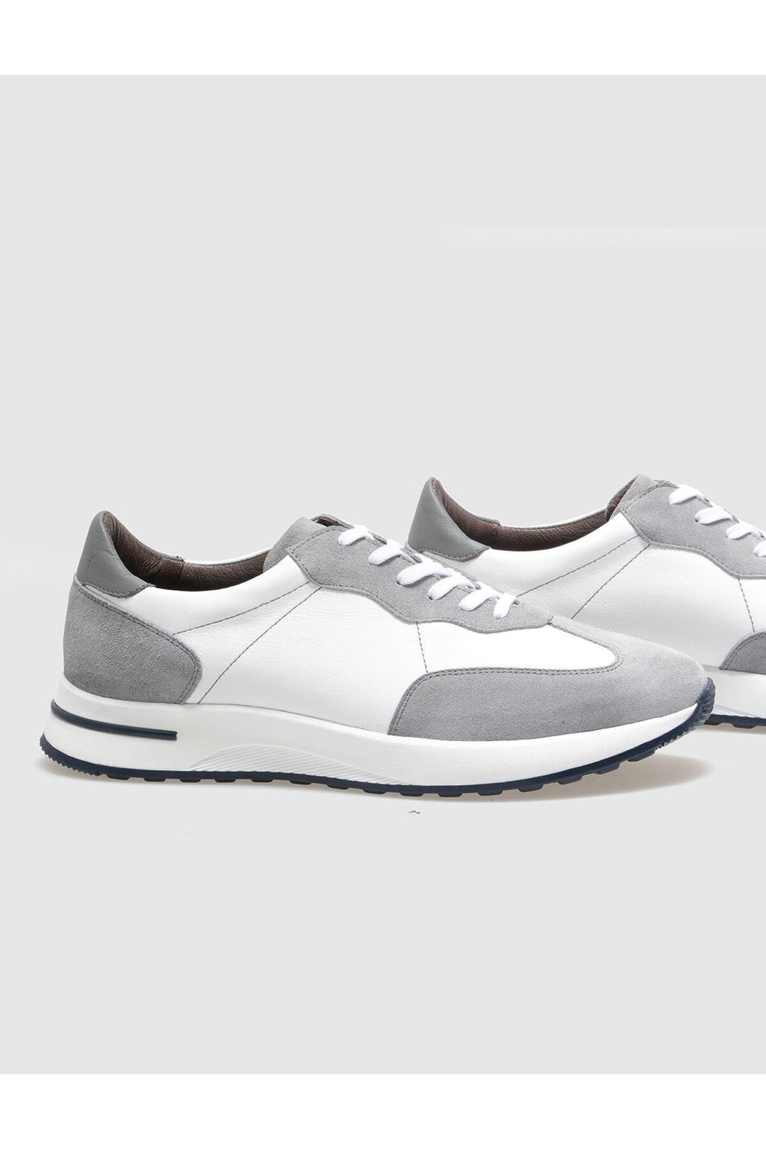 Cabani Shoes Chaussures de sport pour hommes en cuir véritable gris - Gris