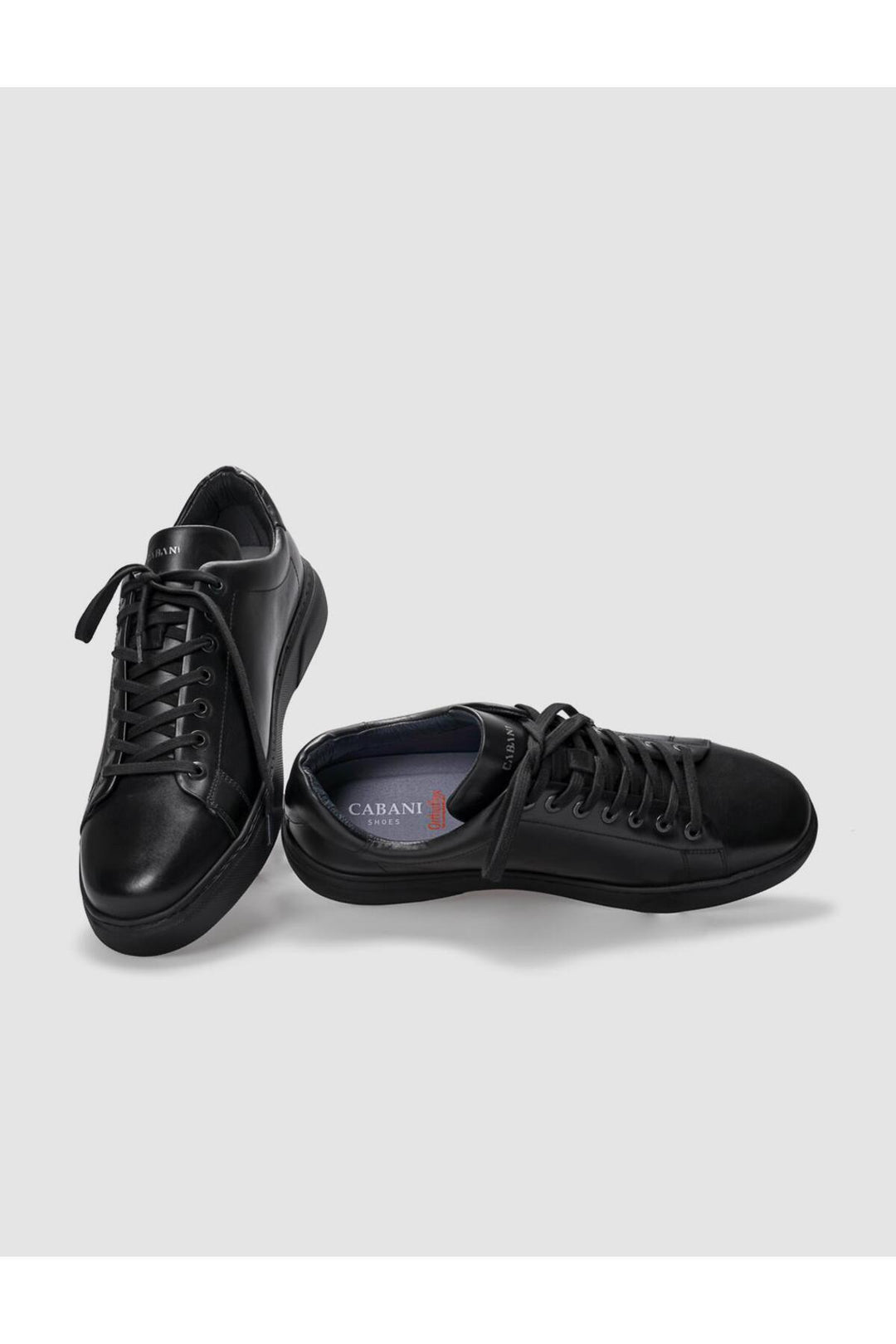 Cabani Shoes Chaussures de ville pour hommes en cuir véritable noires à lacets - Noir