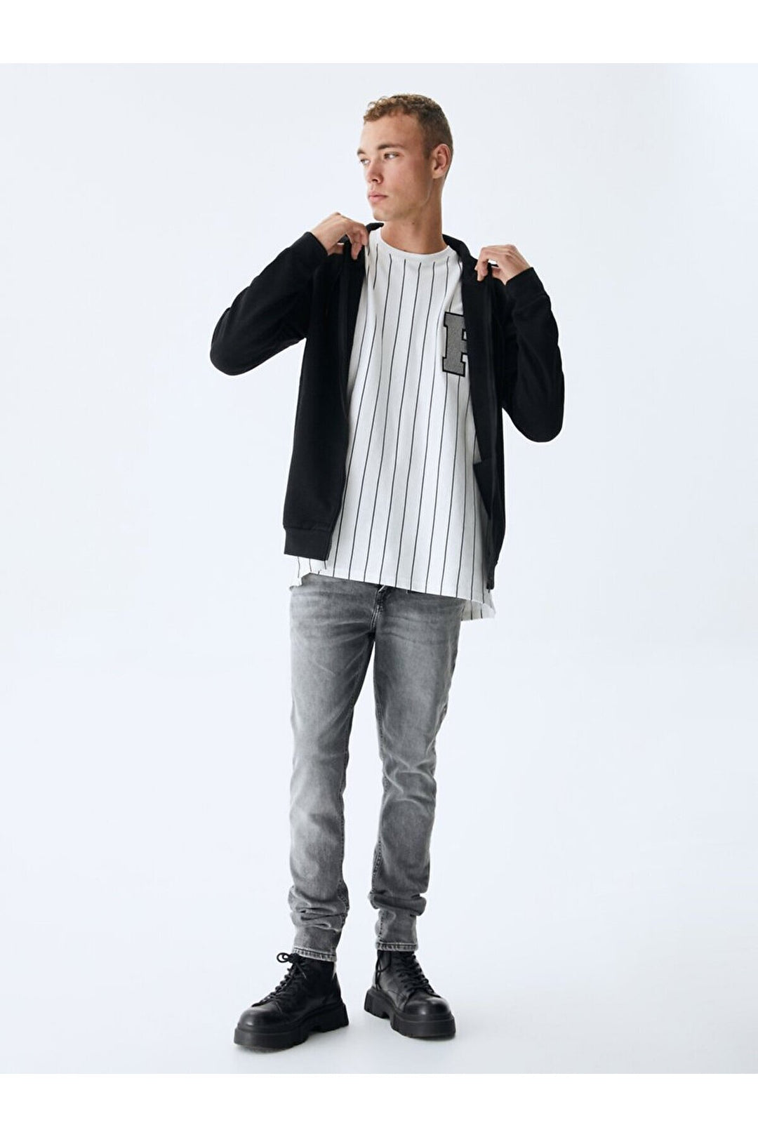 LTB Sweat noir zippé à capuche