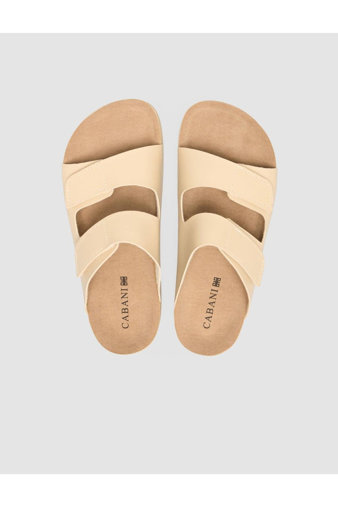 Cabani Shoes Sandales beige à scratch pour femme - Multicolore