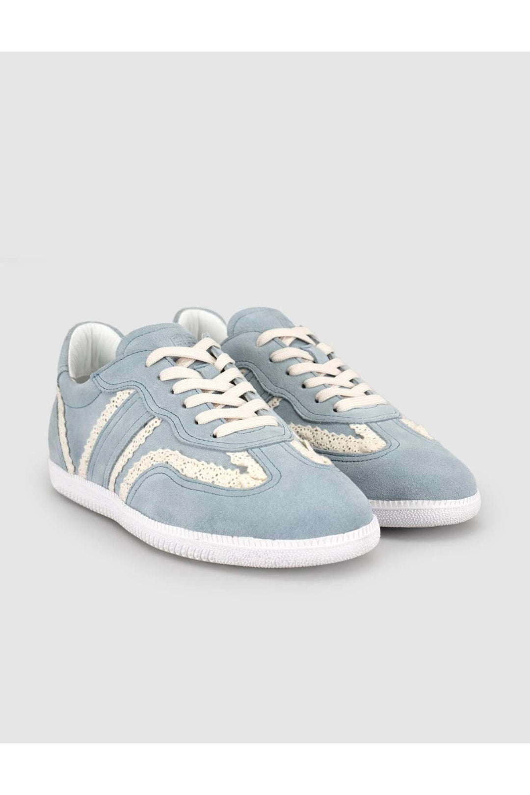 Cabani Shoes Chaussures de sport en cuir véritable avec détails en dentelle bleue - Multicolore