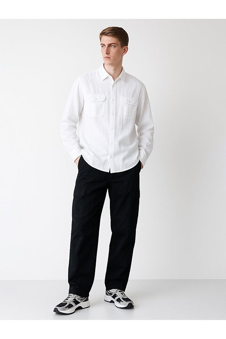 LTB Chemise blanche basique à manches longues