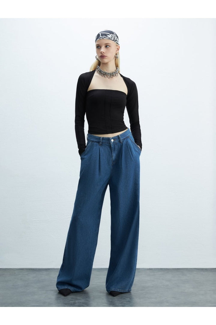 LTB Sweatshirt crop noir sans manches - Noir