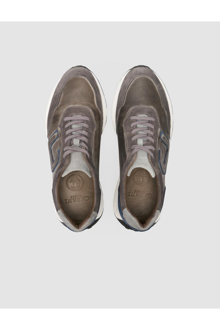 Cabani Shoes Renasen Chaussures de sport pour hommes en cuir véritable gris en suède mélangé à 100% - Gris