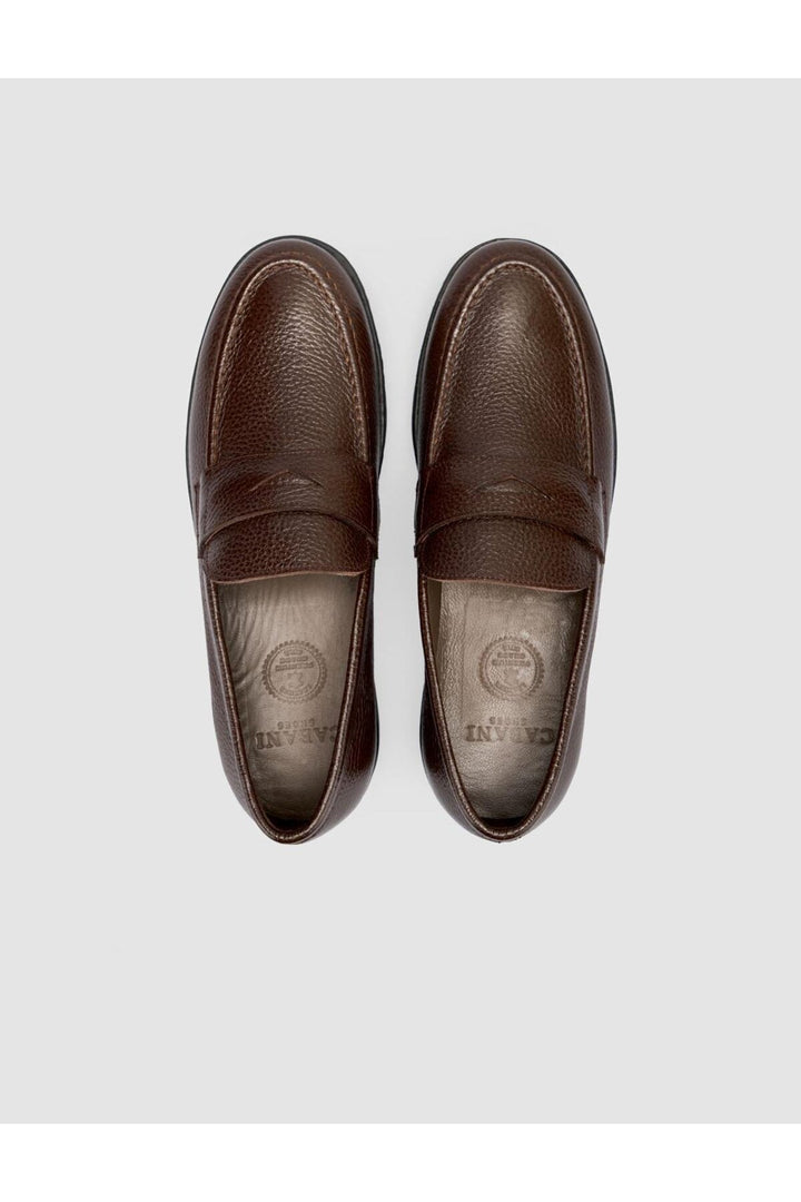 Cabani Shoes Atria 100% Cuir Véritable Mocassins Hommes Marron Foncé Uni - Marron foncé