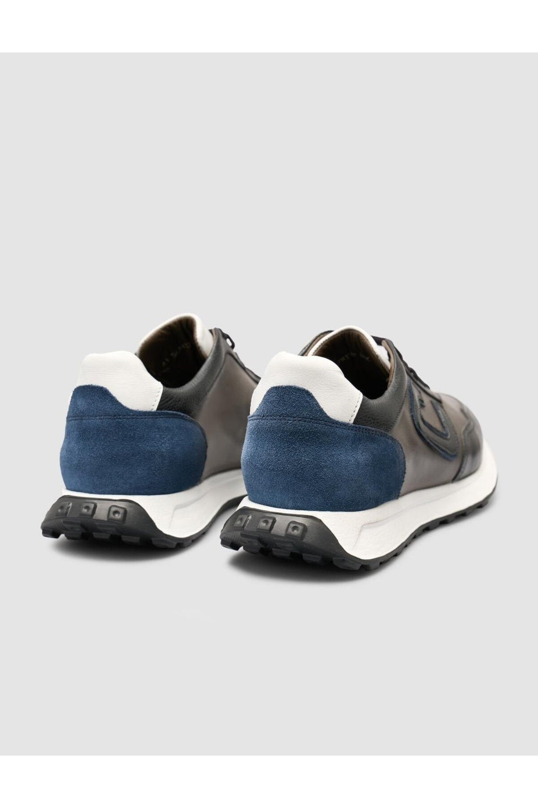Cabani Shoes Renasen Chaussures de sport pour hommes en cuir véritable noir-gris mélangé à 100% en daim - Gris