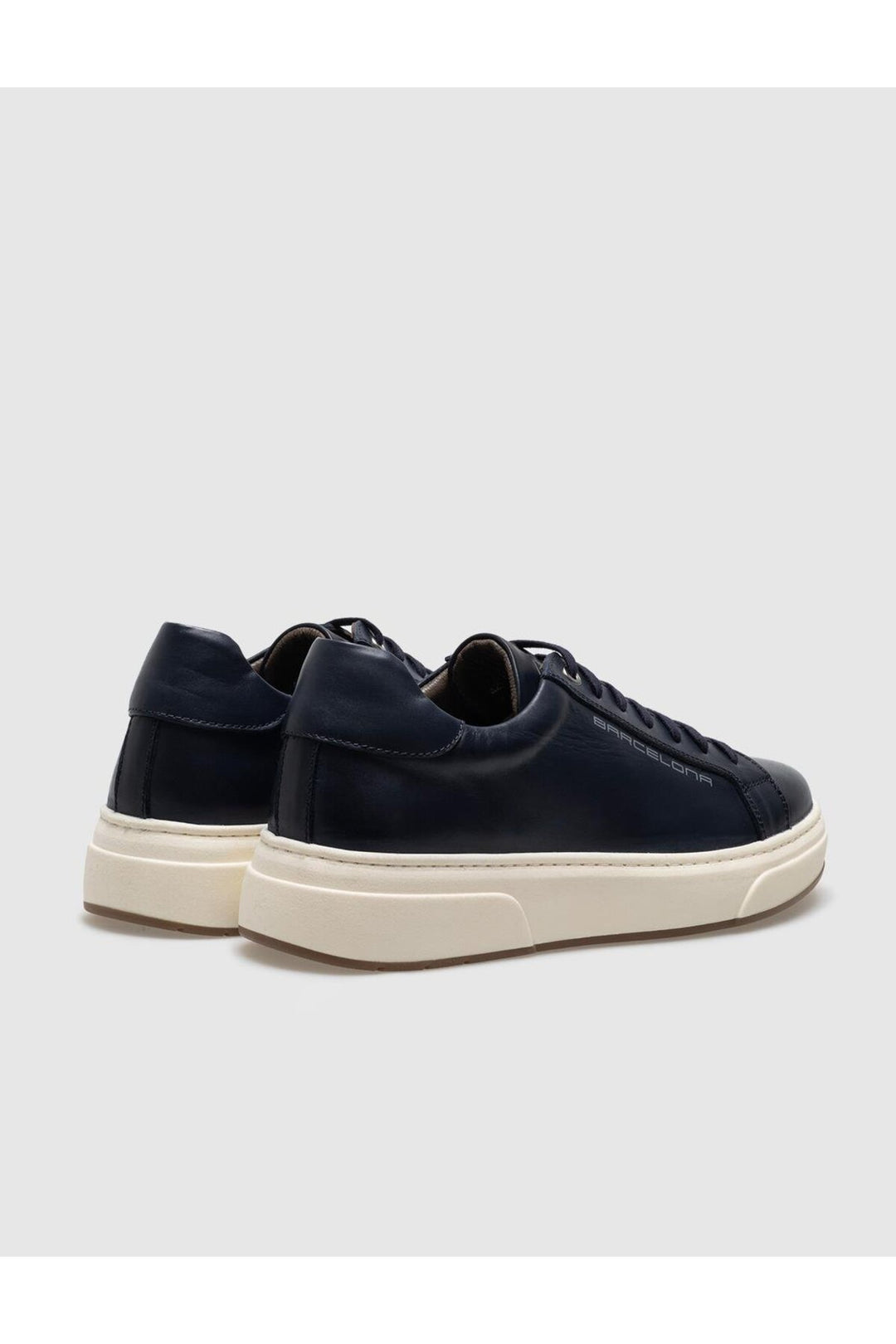 Cabani Shoes Chaussures de sport pour hommes en cuir véritable bleu marine à lacets - Bleu marine