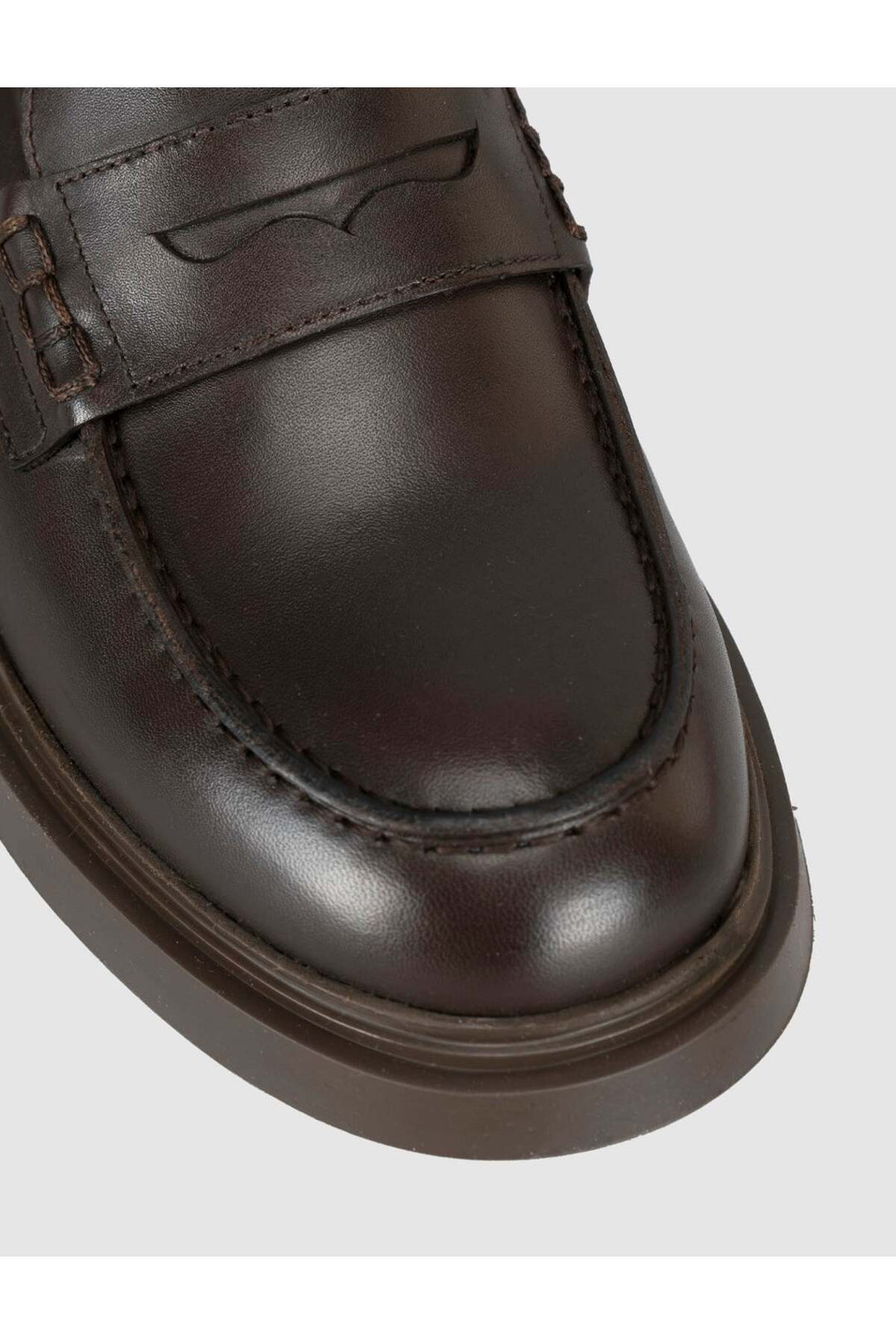 Cabani Shoes Chaussures Loafer pour femmes en cuir véritable à semelle épaisse marron - Multicolore